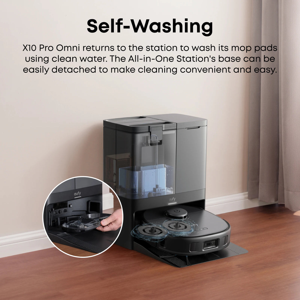 Eufy X10 Pro Omni Robot Vacuum Cleaner with Self Empty Station - Black, B