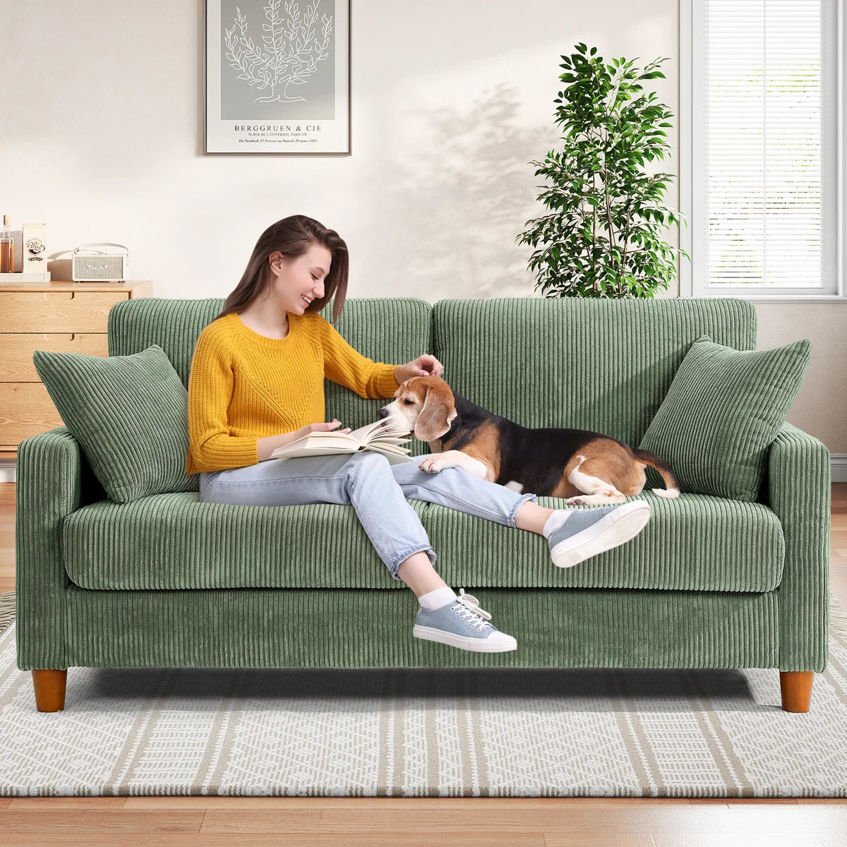 Quinston 2 Seater Corduroy Sofa