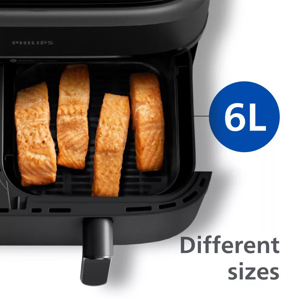 Philips Dual Basket Air Fryer - Healthy, Fast, and Versatile Cooking, 9L