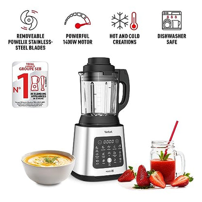 Tefal Blender & Soup Maker Perfectmix Cook, 2L, 10 Auto Programs, Smoothie Maker, Removable Blades
