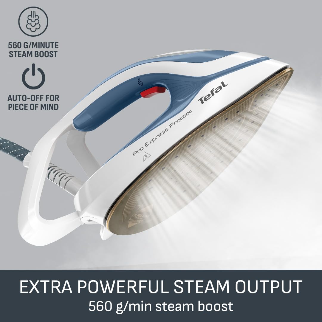 Tefal ProExpress Protect Steam Generator Iron, 7.5-Bar High Pressure, 560g/min Steam Boost
