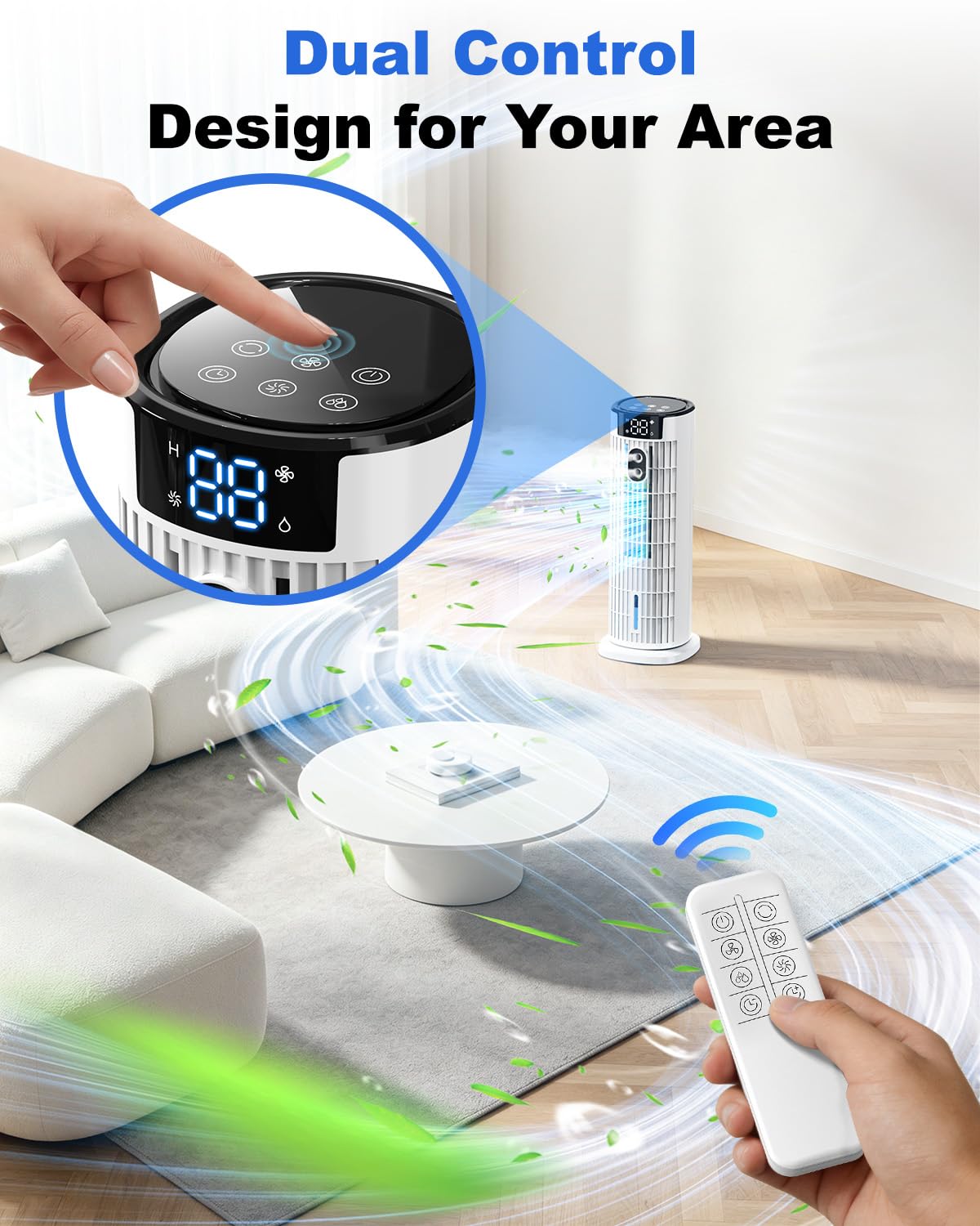 4-in-1 Portable Air Cooler with Remote Control, Mist Function & Timer