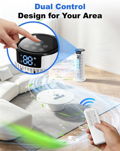 4-in-1 Portable Air Cooler with Remote Control, Mist Function & Timer