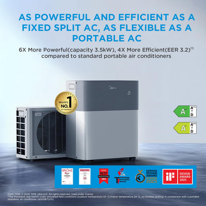 12000 BTU Portable Split Air Conditioner with Heat Pump, WiFi & 4-in-1 Climate Control