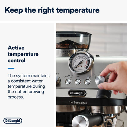 De'Longhi La Specialista Metal Barista Pump Espresso Machine, Bean to Cup Coffee