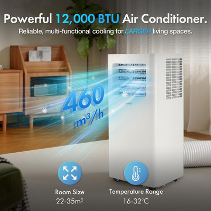 12000 BTU Smart Portable Air Conditioner with WiFi, Remote Control & 4-in-1 Modes