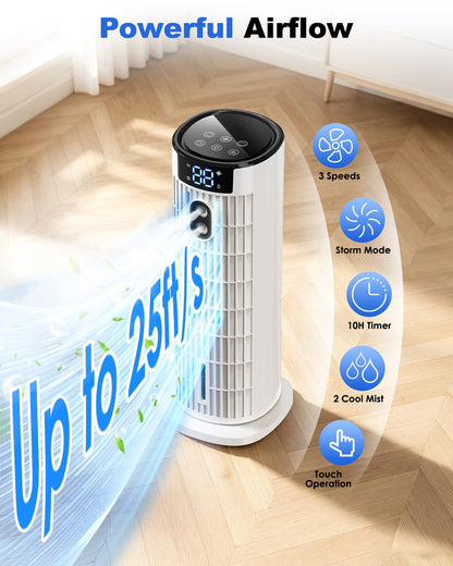 4-in-1 Portable Air Cooler with Remote Control, Mist Function & Timer