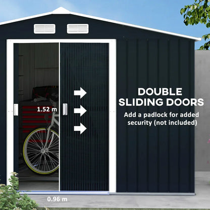 9 Ft. W X 6 Ft. D Metal Garden Shed