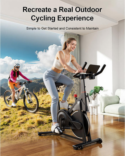 Magnetic Indoor Exercise Bike with LCD Display & Smart App Connectivity