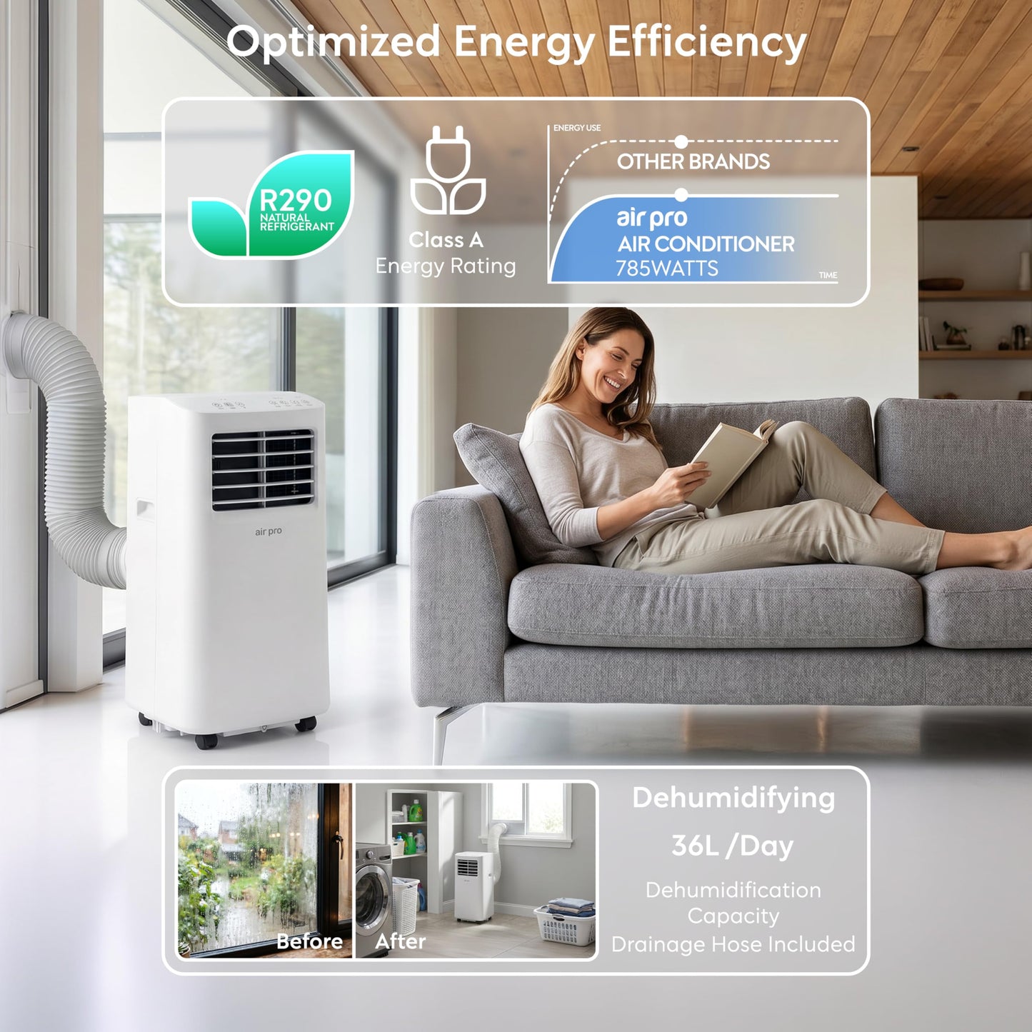 Smart 4-in-1 Portable Air Conditioner with WiFi Control & Window Kit