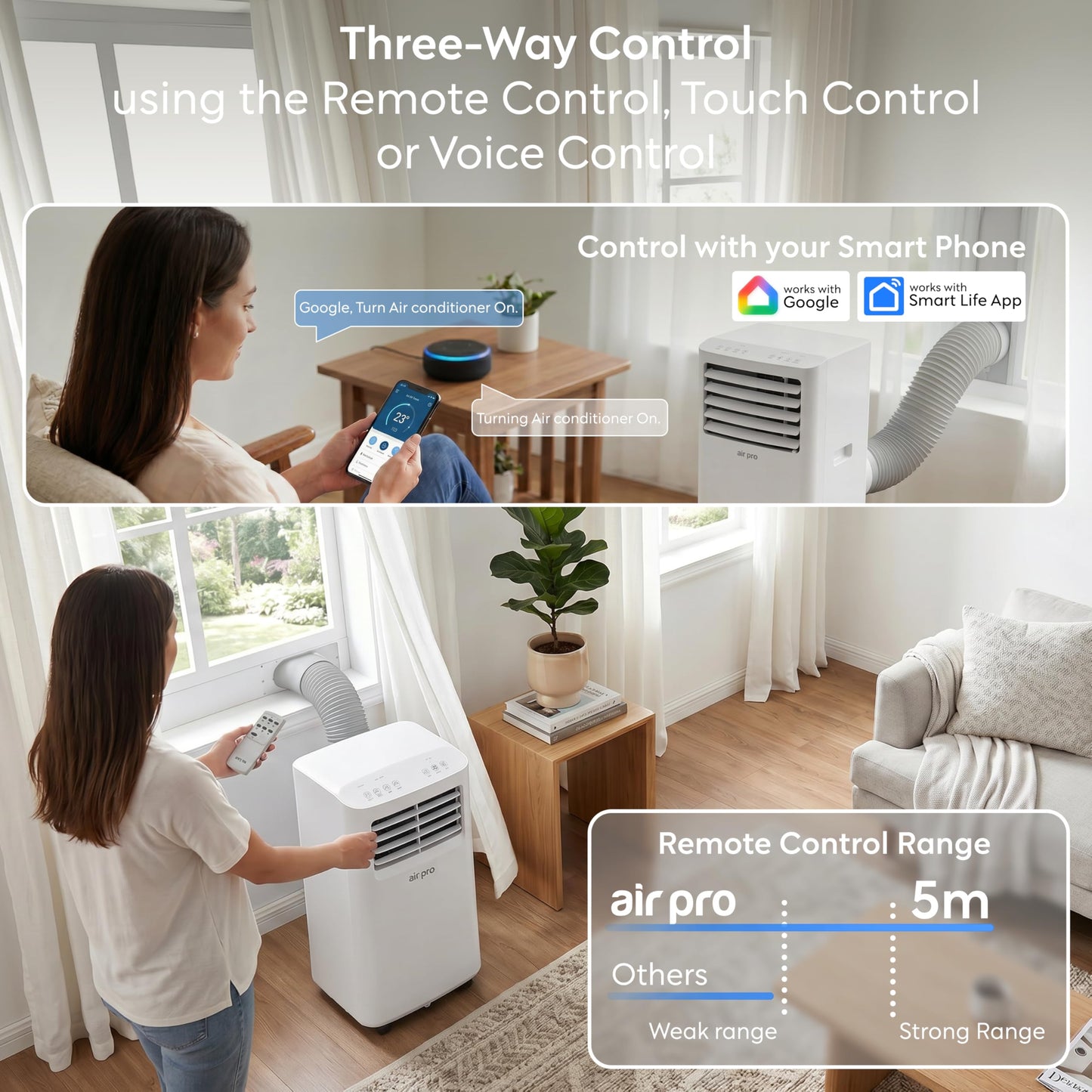 Smart 4-in-1 Portable Air Conditioner with WiFi Control & Window Kit
