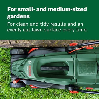 Electric Lawn Mower with 34cm Cutting Width, GrassCombs & 40L Grass Box