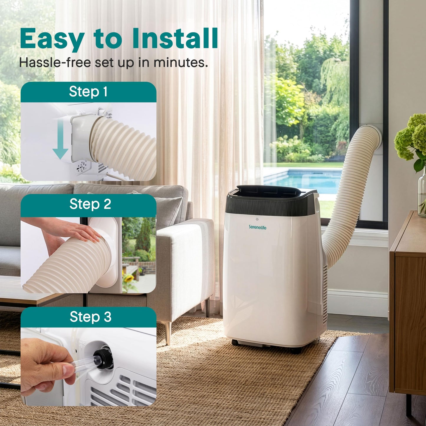7000 BTU Portable Air Conditioner with Dehumidifier, Sleep Mode & Window Kit