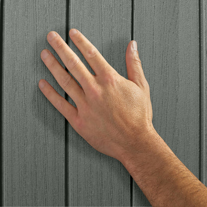 6x8ft Outdoor Garden Storage Shed with Double Doors & Wood-Effect Finish