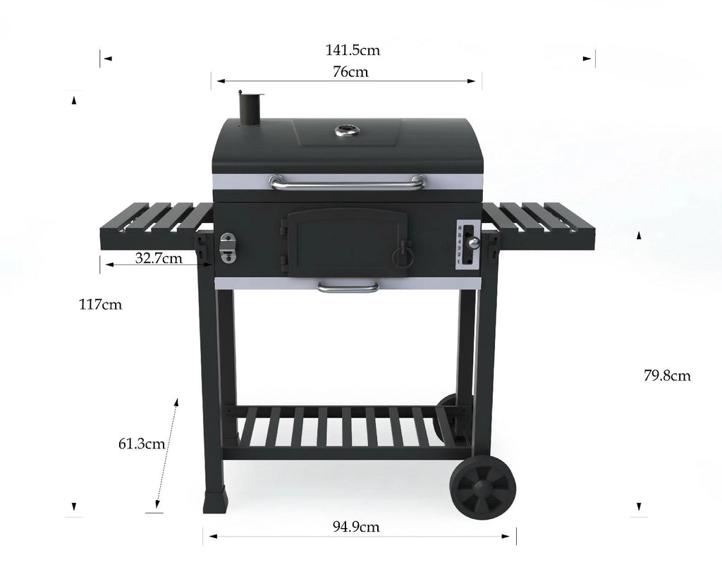 Outdoor XXL Smoker Barbecue Charcoal Portable BBQ Grill Home Garden