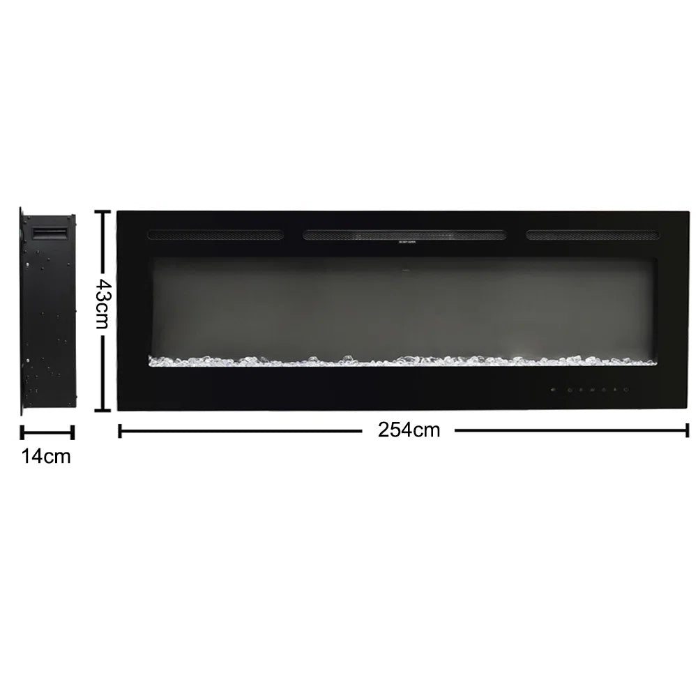 Adrianne Recessed/Wall Mounted Electric Fireplace Adjustable Flame with Remote