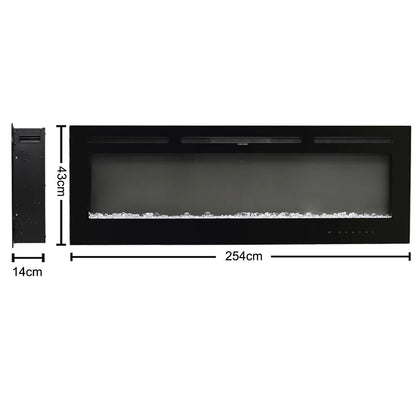 Adrianne Recessed/Wall Mounted Electric Fireplace Adjustable Flame with Remote