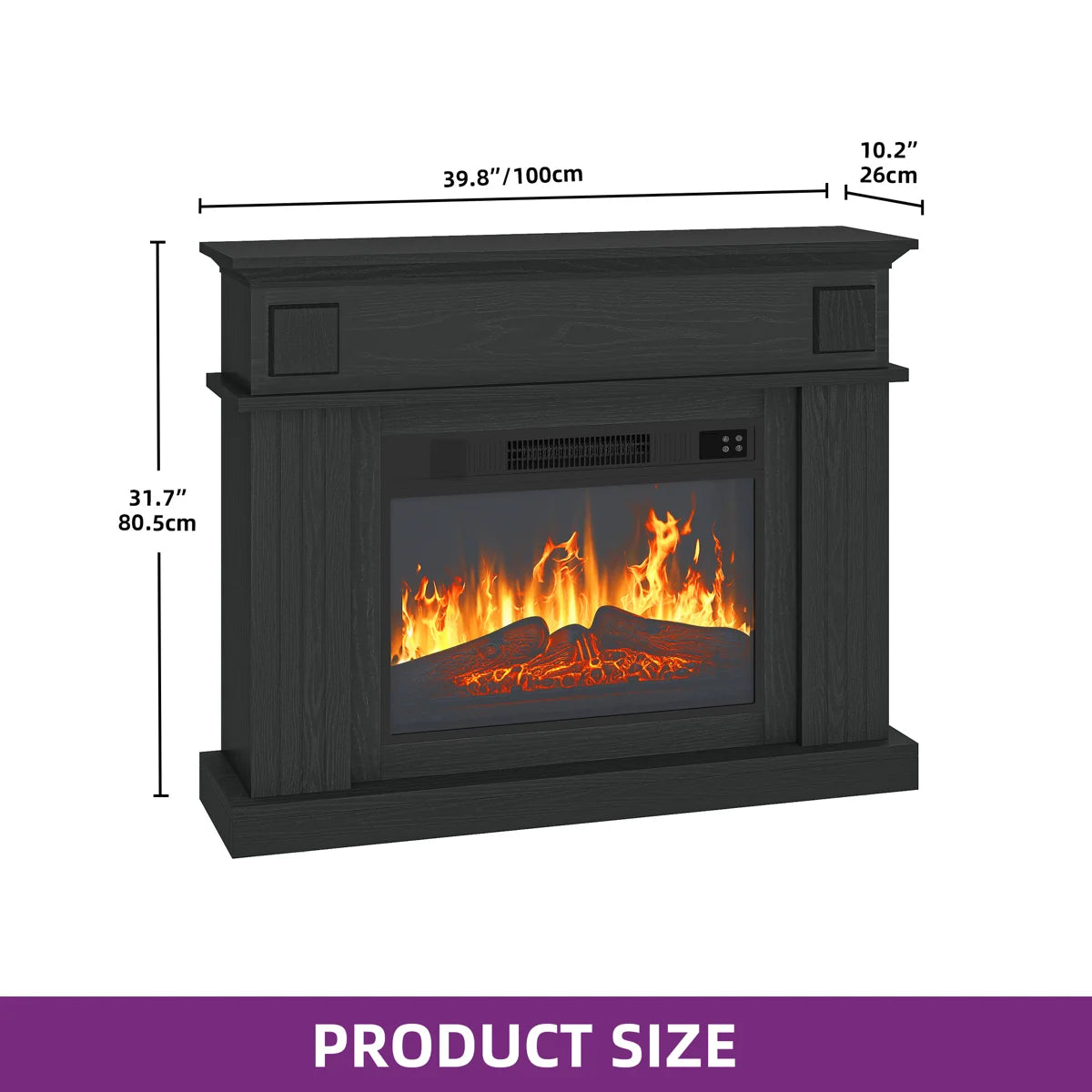 Metro Lane 100cm W Electric Fireplace with 6800 BTU