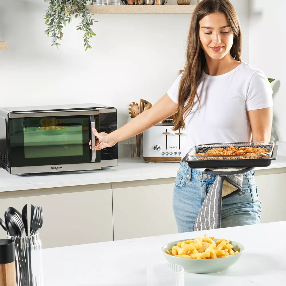 Salter Air Fryer & Microwave 2 In 1 DuoWave 10 Cooking Modes with Baking Pan