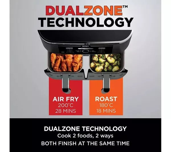 Ninja AF400UK Foodi MAX Dual Zone Air Fryer 6 Functions 9.5L + 2 Year Warranty