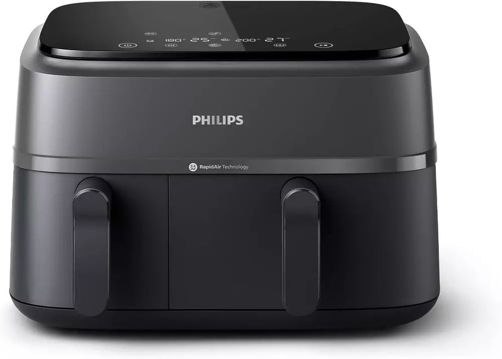 Philips Dual Basket Air Fryer (Na350/00) 9L  2-Drawer Design 1500w – Black