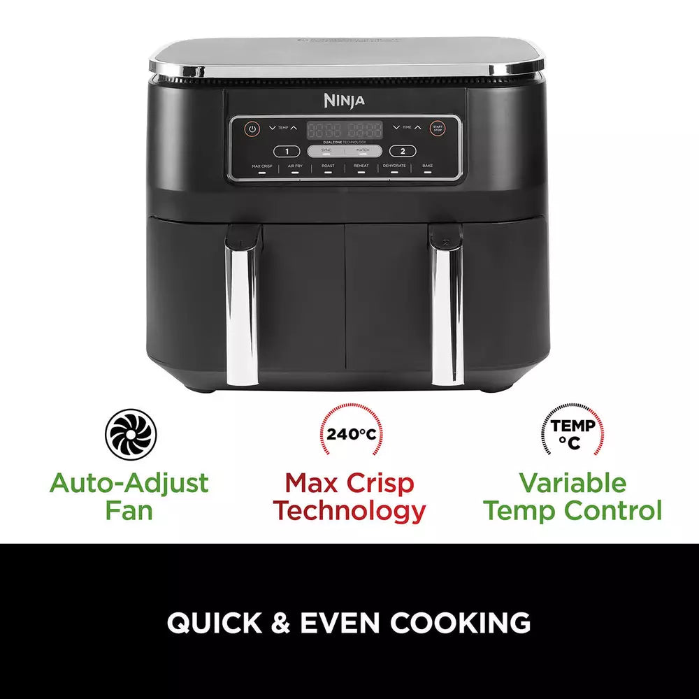 Ninja Foodi Dual Zone Air Fryer [AF300UK] 6 Functions, 7.6L