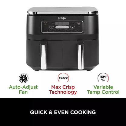 Ninja Foodi Dual Zone Air Fryer [AF300UK] 6 Functions, 7.6L