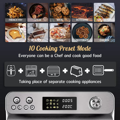 HYSapientia 24L Air Fryer Oven With Rotisserie Digital Knob 1800W 10in1 airfryer