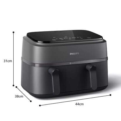 Philips Dual Basket Air Fryer - Healthy, Fast, and Versatile Cooking, 9L