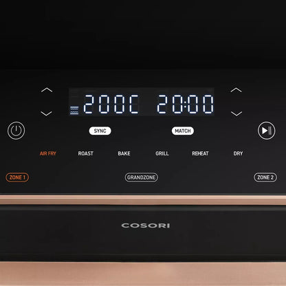 COSORI Smart Air Fryer TwinFry 10L  8-in-1 Non-Stick Dishwasher Safe Rose Gold