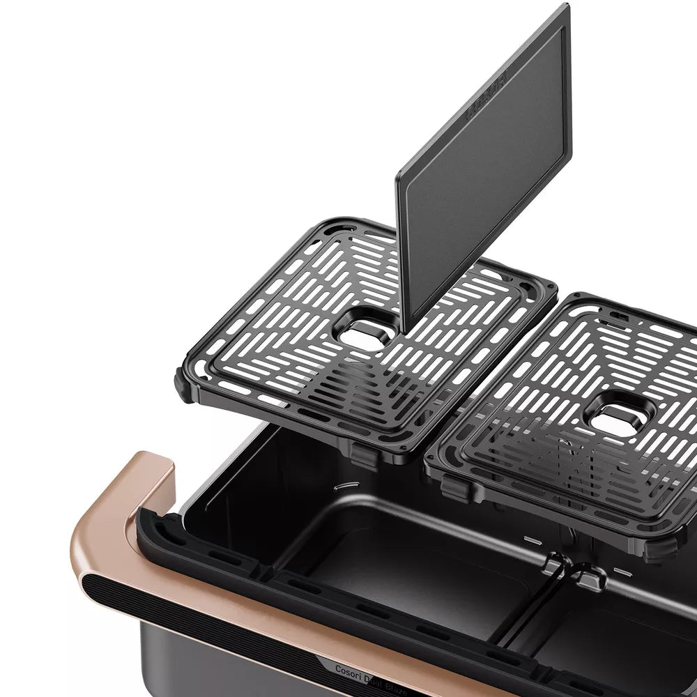 COSORI Smart Air Fryer TwinFry 10L  8-in-1 Non-Stick Dishwasher Safe Rose Gold