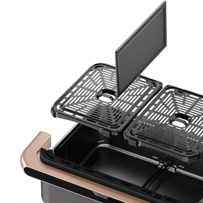 COSORI Smart Air Fryer TwinFry 10L  8-in-1 Non-Stick Dishwasher Safe Rose Gold