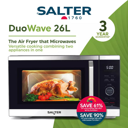 Salter Air Fryer & Microwave 2 In 1 DuoWave 10 Cooking Modes with Baking Pan