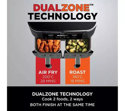 Ninja AF300UK Foodi Dual Zone Air Fryer 6 Functions 7.6L + 2 Year Warranty (New)