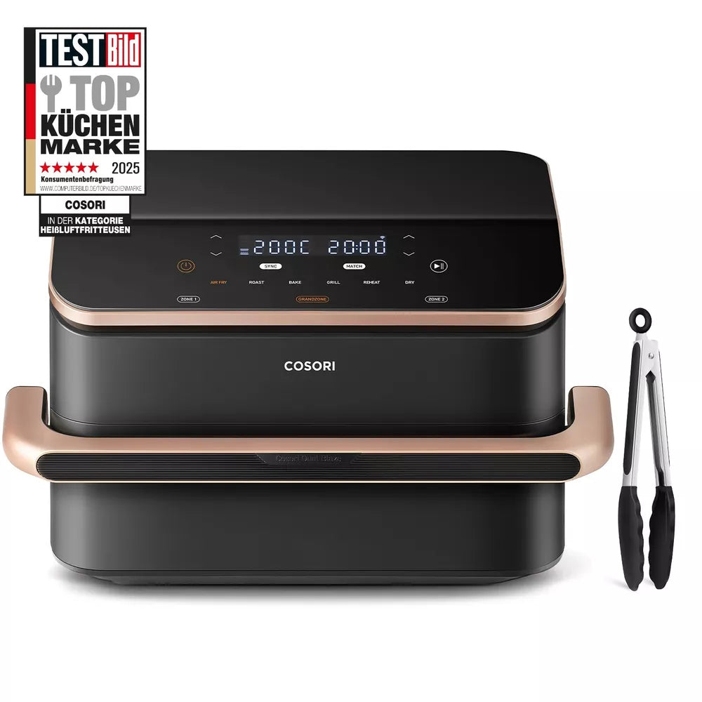 COSORI Smart Air Fryer TwinFry 10L  8-in-1 Non-Stick Dishwasher Safe Rose Gold