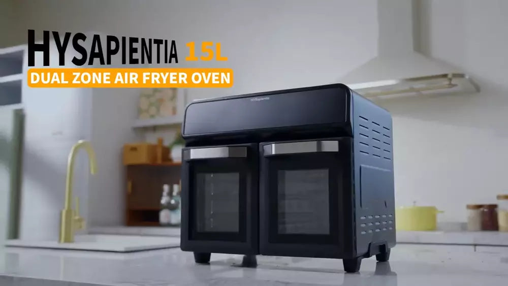 HYSapientia 22L Dual Zone Air Fryer Oven With Rotisserie Large Convection Oven