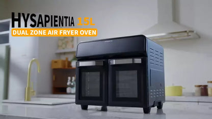 HYSapientia 22L Dual Zone Air Fryer Oven With Rotisserie Large Convection Oven