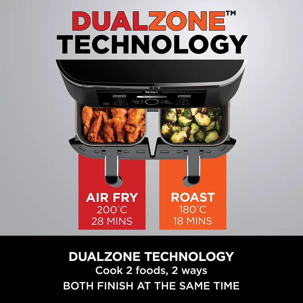 Ninja Foodi Dual Zone Air Fryer [AF300UK] 6 Functions, 7.6L