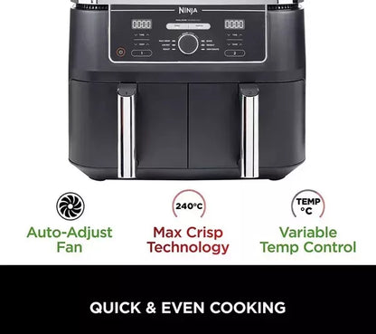 Ninja AF400UK Foodi MAX Dual Zone Air Fryer 6 Functions 9.5L + 2 Year Warranty