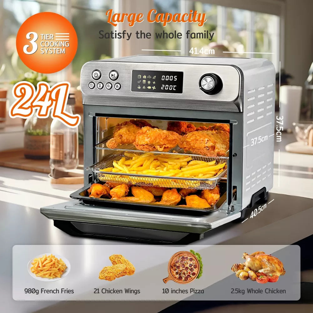 HYSapientia 24L Air Fryer Oven With Rotisserie Digital Knob 1800W 10in1 airfryer