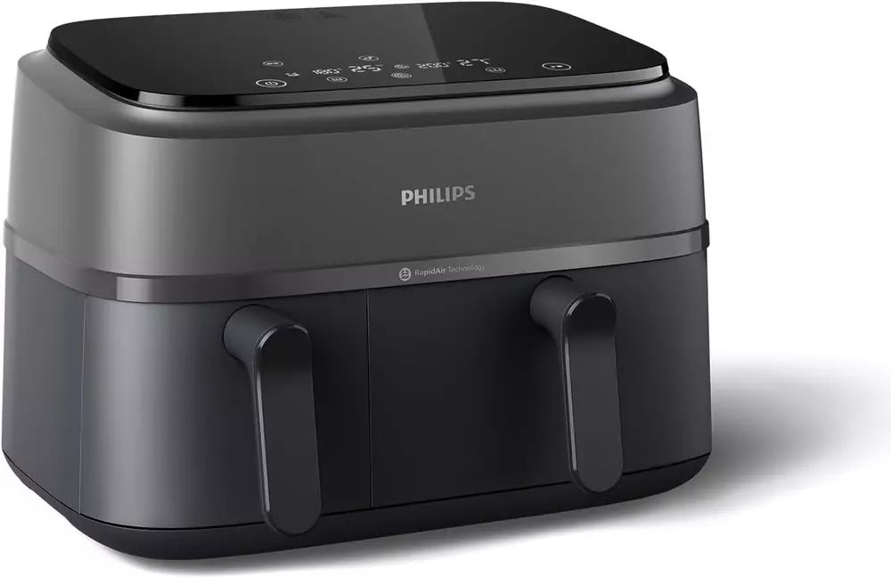 Philips Dual Basket Air Fryer (Na350/00) 9L  2-Drawer Design 1500w – Black