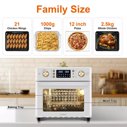 26L Air Oven Oil Free Air Fryer 360° Hot Air Circulation Low Fat Healthy Cooker