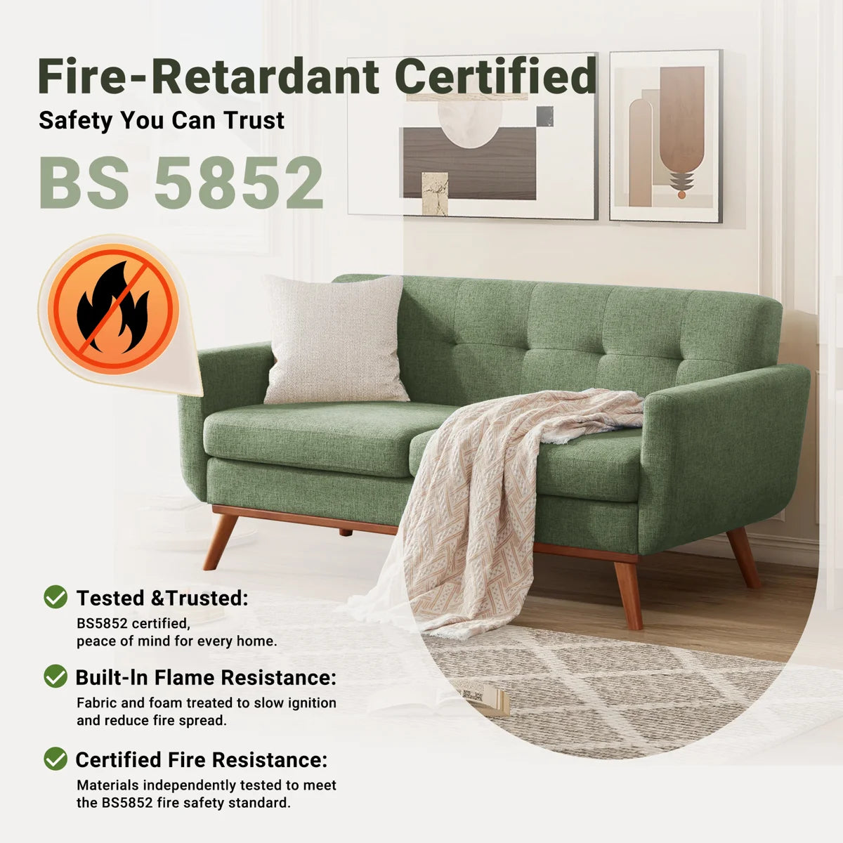 167cm 2 Seater Loveseat