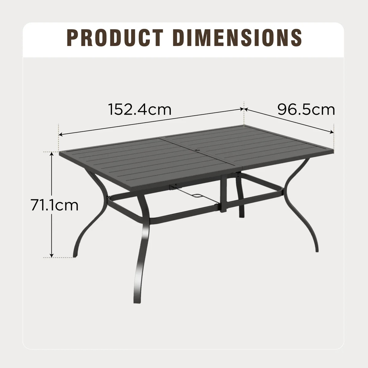 Rectangular 6 - Person 153Cm L Outdoor Table
