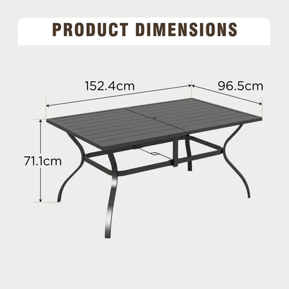 Rectangular 6 - Person 153Cm L Outdoor Table