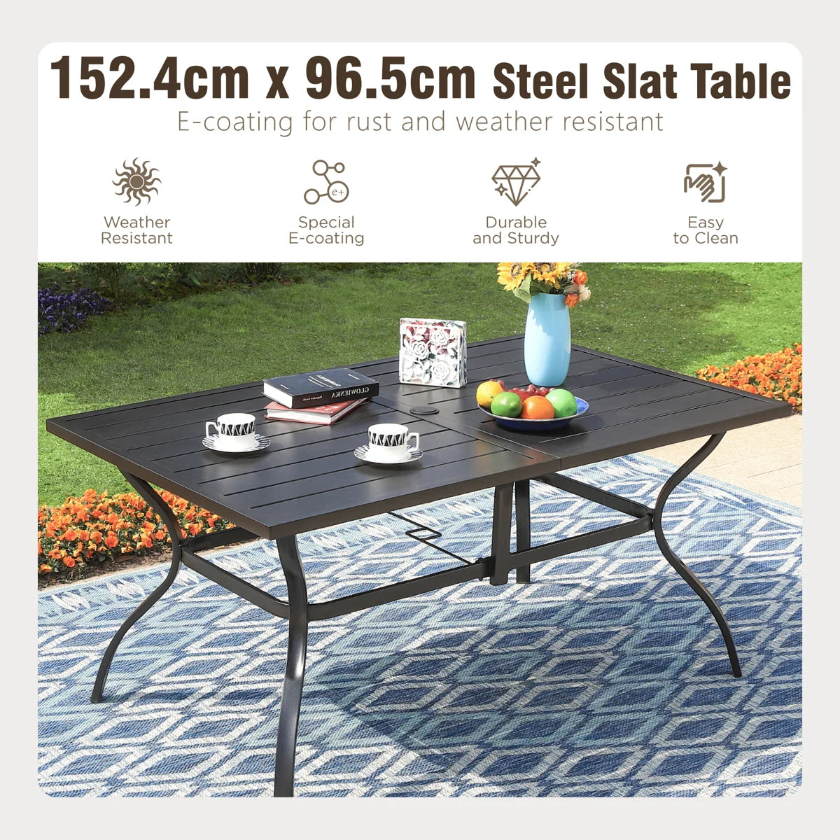 Rectangular 6 - Person 153Cm L Outdoor Table