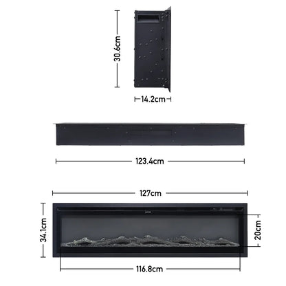 Ketilfrith Electric Fireplace with Remote Included, 12 Flame Colours, and 1800W